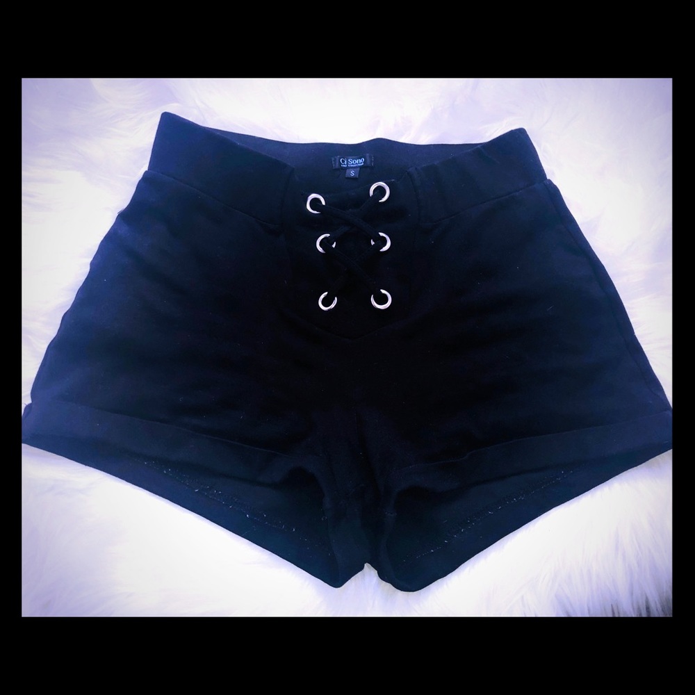 Super cute black tie up shorts, really cute on